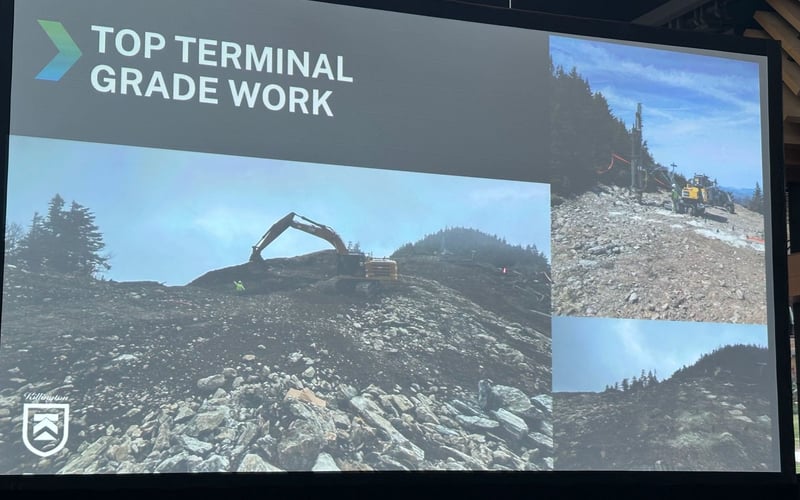 Top Terminal Grade Work: excavation at the summit for the new Superstar top terminal