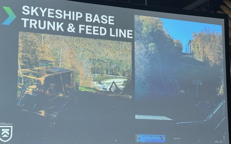 Skyeship Base Trunk and Feed Line: excavation work along the mountain