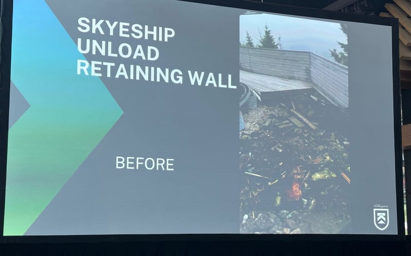 Skyeship Unload Retaining Wall: Before